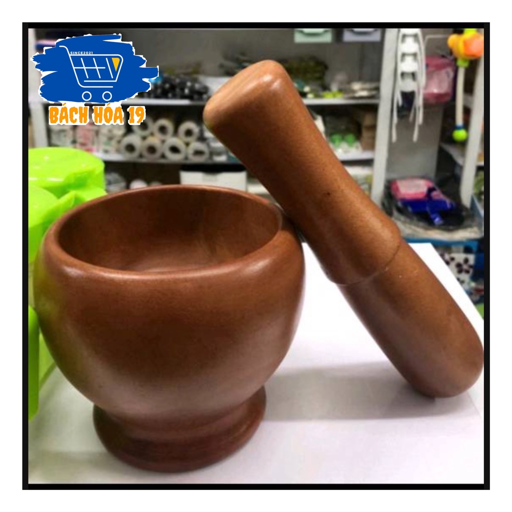 Bộ chày cối gỗ - chày cối giã cua siêu tiện dụng-ảnh thật