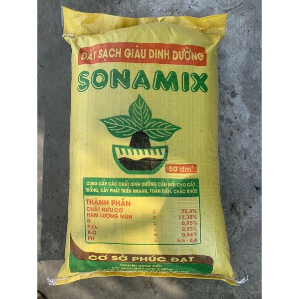 Đất sạch TRỒNG RAU SONAMIX có ĐẤT THỊT  - 50dm3