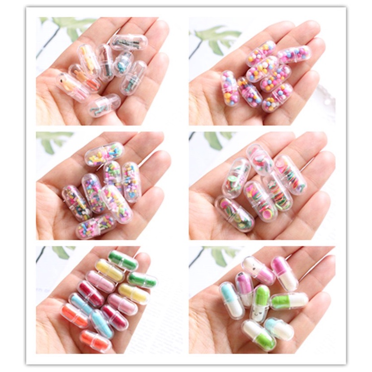 C121 - Charm slime/ Dụng Cụ Trang Trí Hình Viên Nhộng 3D (1.0x2.5 cm) - Mẫu ngẫu nhiên