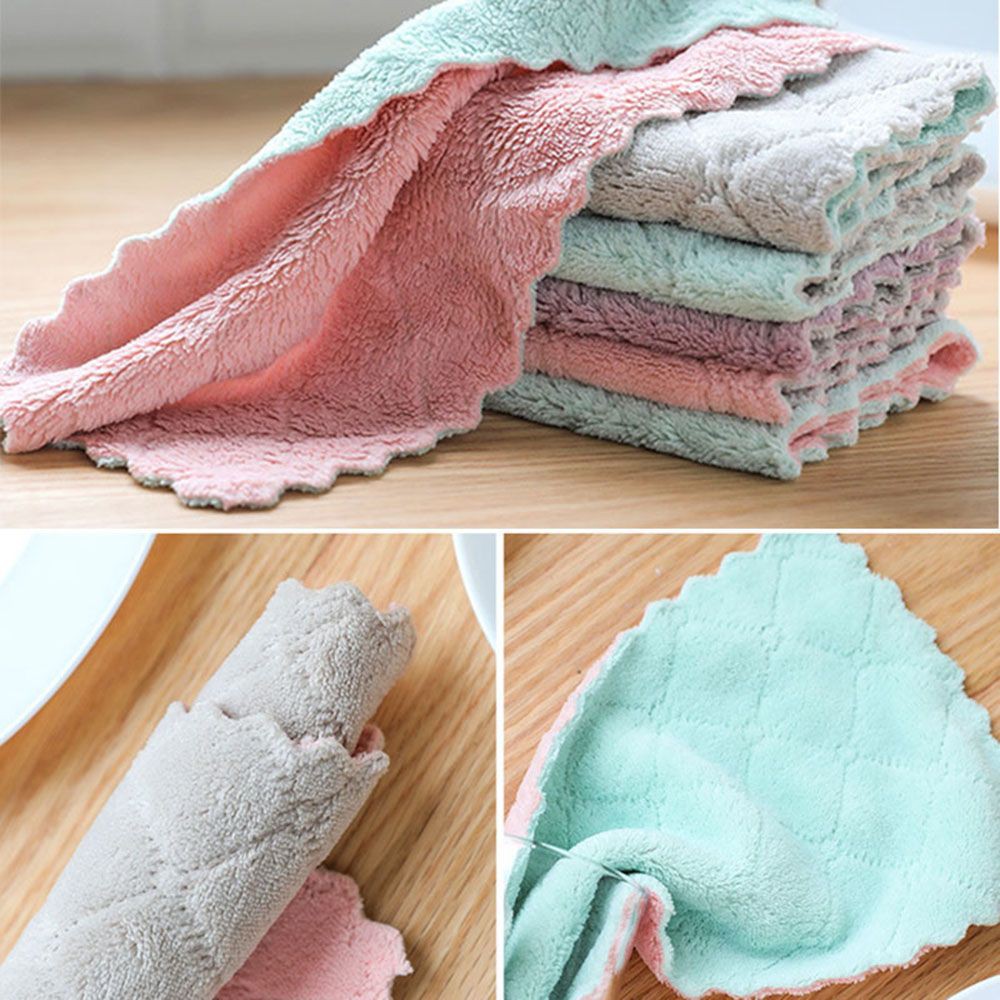 Tấm vải lau làm sạch nhà bếp thấm hút tốt nhiều màu dễ thương