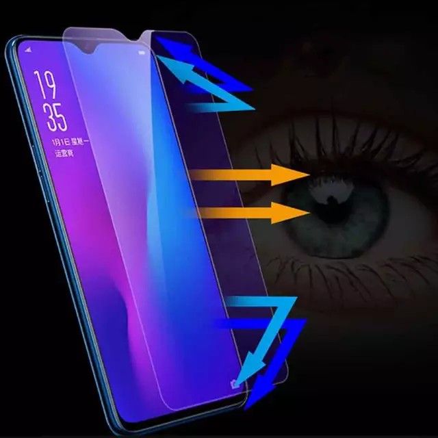 Cường lực Oppo F9 tím chống tia UV hại mắt ( tặng keo mép giấy lấy bụi )
