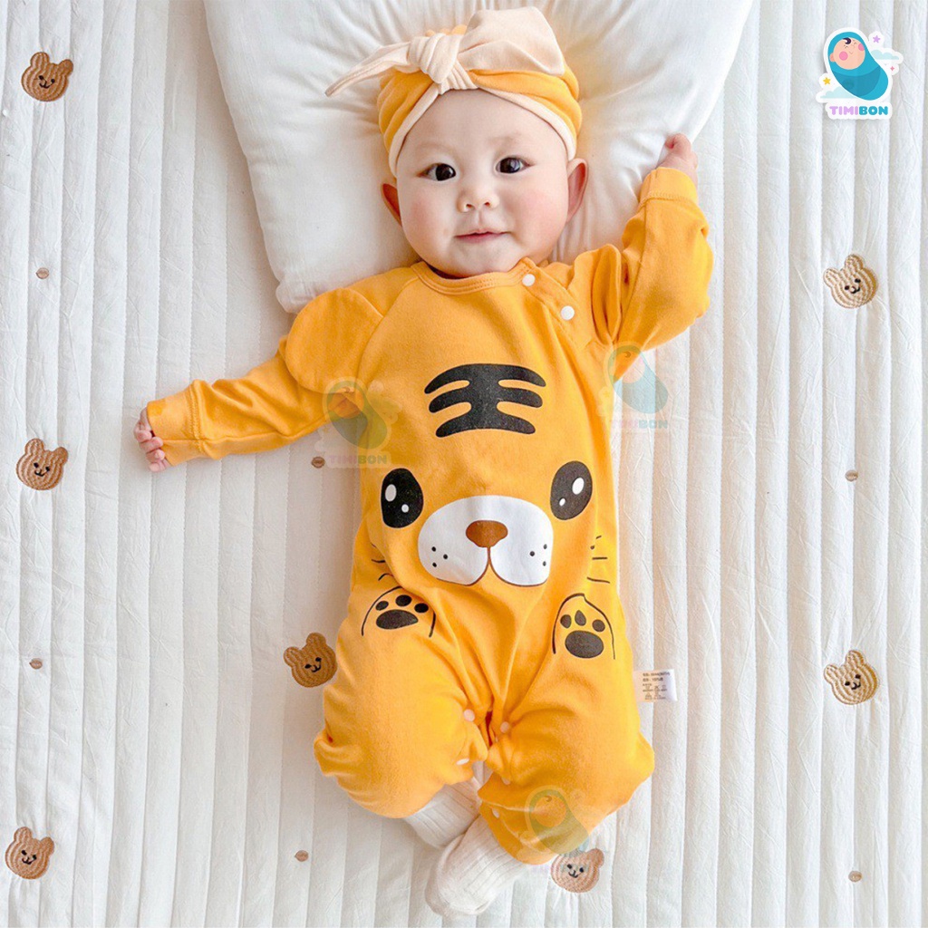 Body Dài Tay cho Bé mẫu quần áo trẻ em sơ sinh hình Thú chất Cotton Mềm Mịn từ 3-12kg - [BDD26]