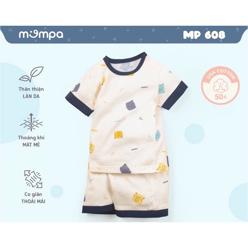 Bộ cộc tay cotton mompa 6-9m 9-12m 12-18m 18-24m 36m 48m - ảnh sản phẩm 6