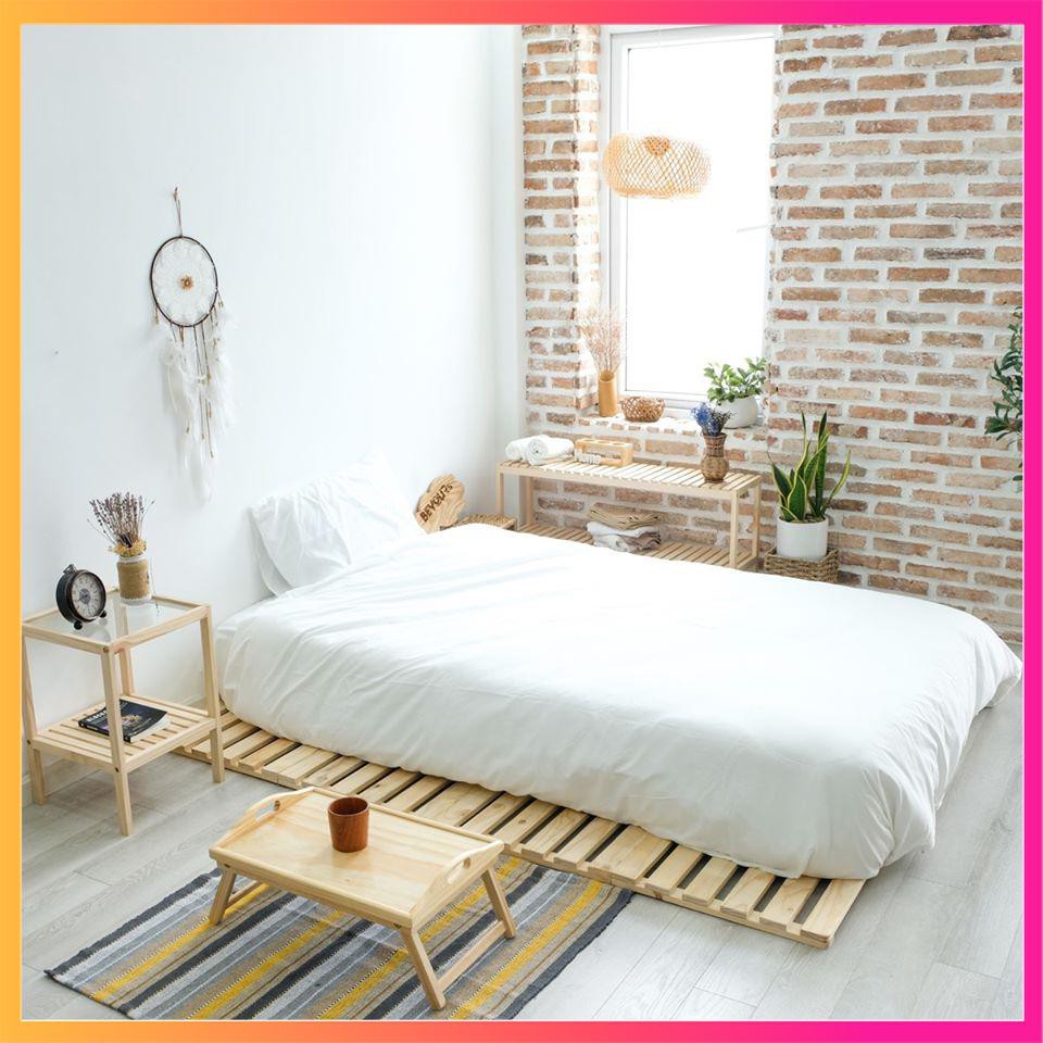 Giường Gỗ Pallet, Giường Gỗ Cho Homestay Gỗ Thông Cao Cấp Mẫu Mã Hiện Đại Trẻ Trung – H106