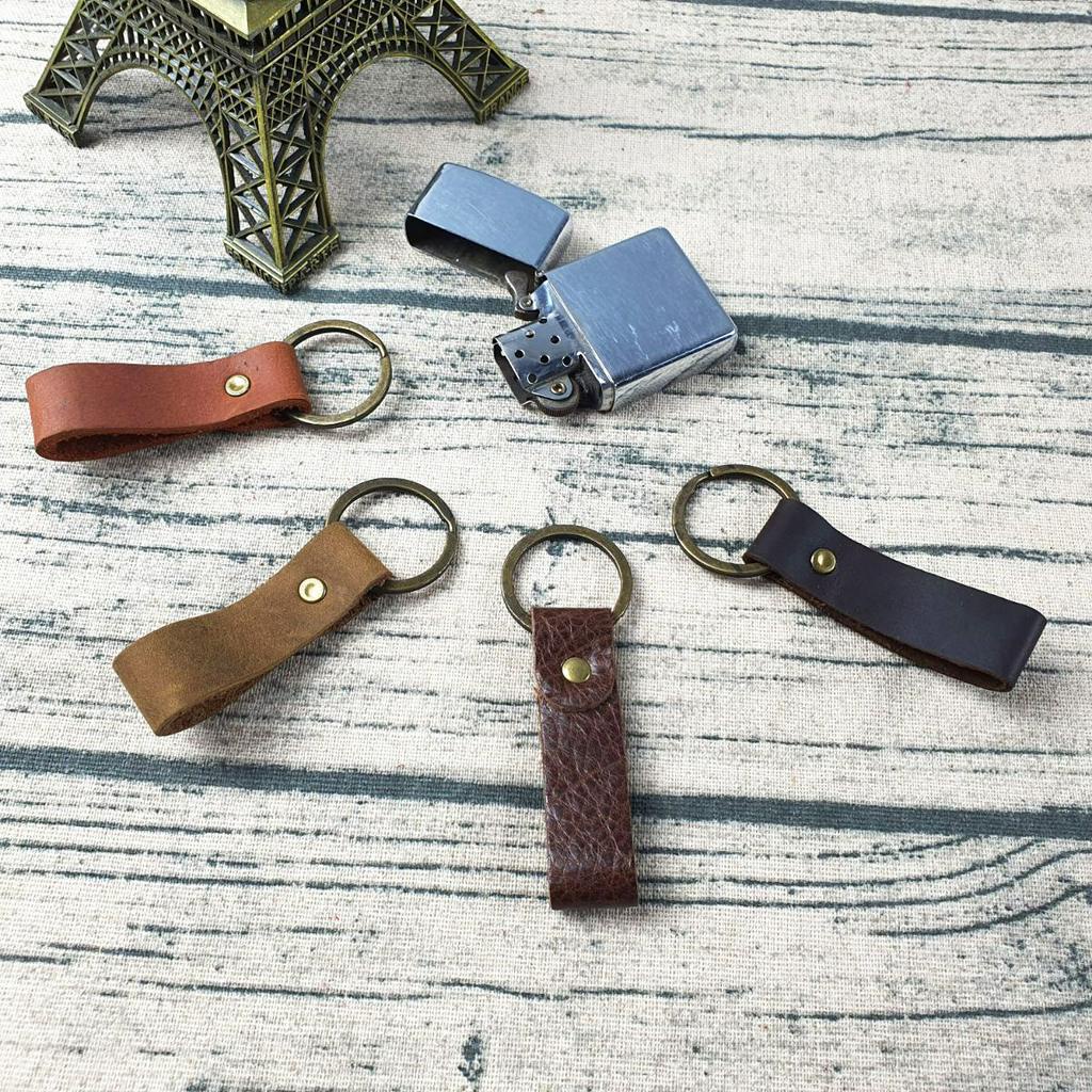 Móc Khóa Da Bò Thât HandMade LK302VB- 100% da bò thật, BH 3 năm