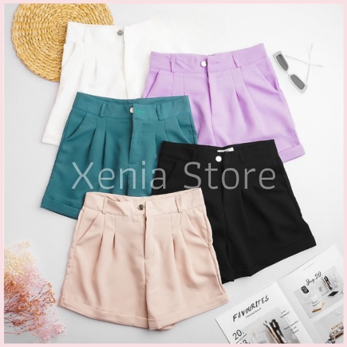 [MÃ XENIAFASHION GIẢM 10K ĐƠN 50K] Quần Short Nữ Gập Gấu Quần Đùi Nữ Vải Tuyết Mưa Mềm Mịn Nhiều Màu Hot Trend | BigBuy360 - bigbuy360.vn