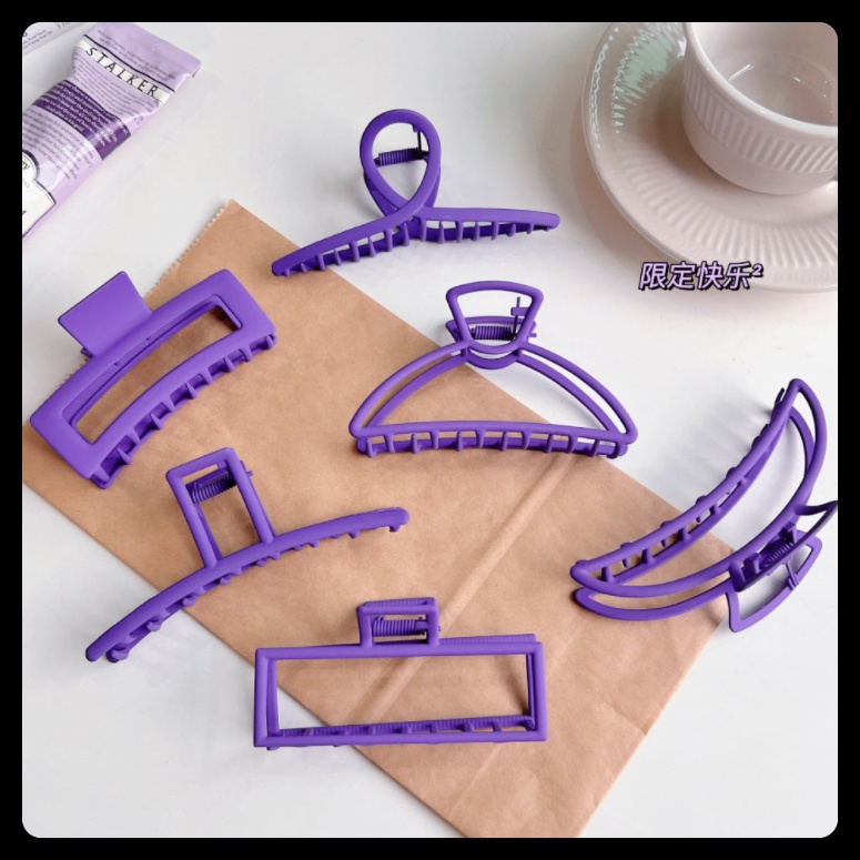 Cặp búi tóc kim loại màu Tím lì thời trang Hàn Quốc độc đáo búi kiểu dáng thanh lịch mẫu càng cua vây cá đẹp rẻ