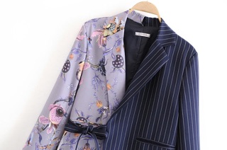 Áo vest cột eo chéo phối màu tqxk