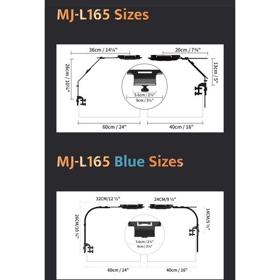 Đèn Led cho hồ cá biển, san hô Maxspect MJ-L165 và Maxspect MJ-L165 Blue