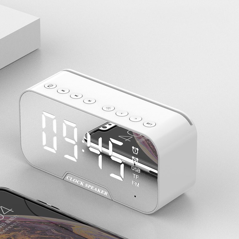  Loa bluetooth Yoking clock speaker D 88 mặt kính tráng gương làm đồng hồ và đèn ngủ