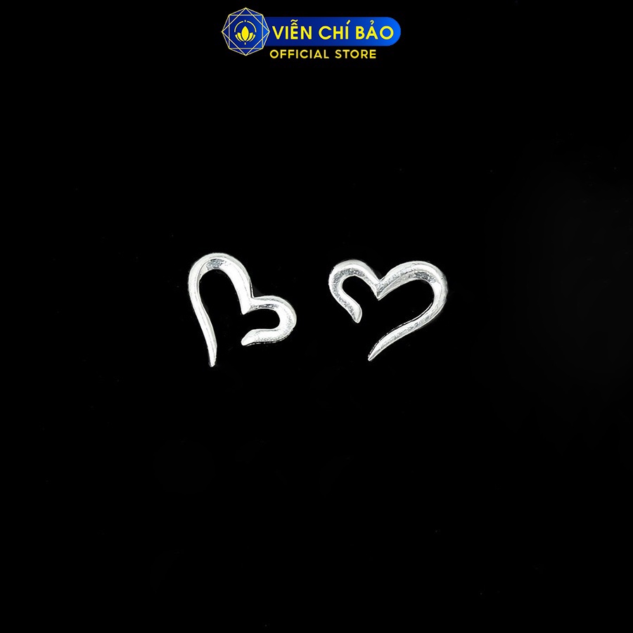 Bông tai bạc nữ Trái tim tình yêu chất liệu bạc 925 thời trang phụ kiện trang sức Viễn Chí Bảo E024