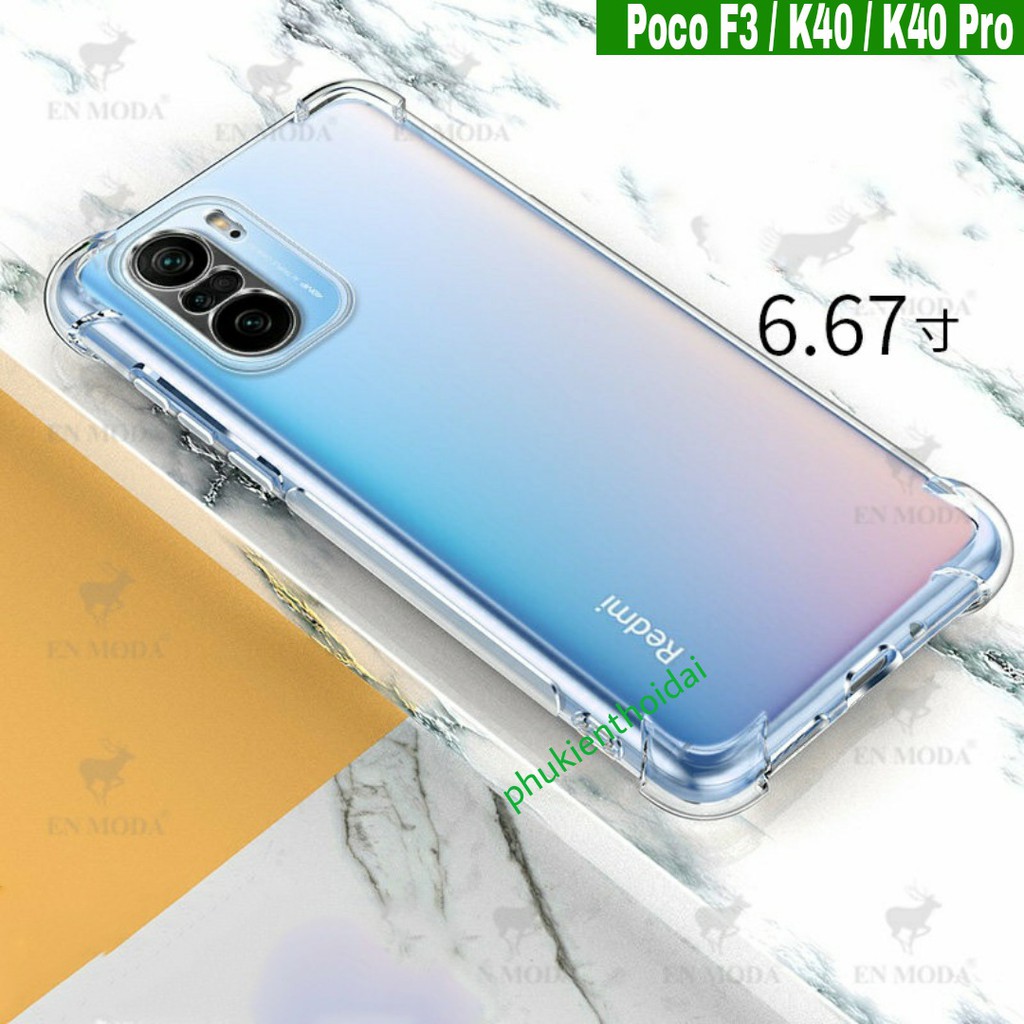 Ốp lưng Xiaomi Redmi K30 Pro / Poco F3 / K40 / Poco F2 Pro dùng chung dẻo trong suốt lồi 4 góc hạn chế ố vàng 1