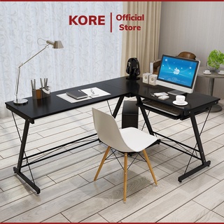Bàn chữ L gaming ngồi làm việc máy tính, chơi game kê ở góc tường tiết kiệm diện tích sơn tĩnh điện