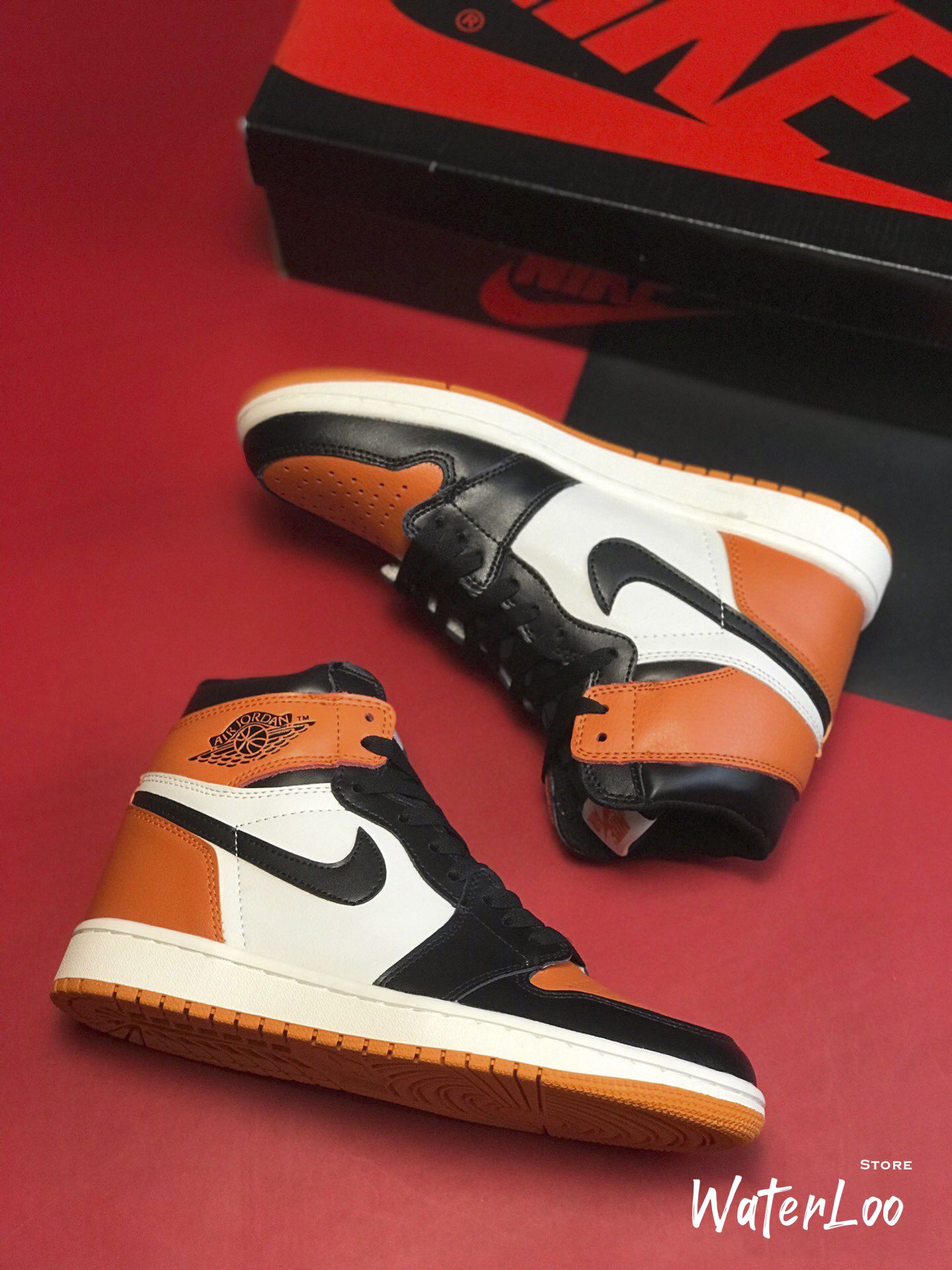 [FREESHIP+HỘP+QUÀ] Giày Thể Thao Sneakers AIR JORDAN 1 Retro High Shattered Backboard màu cam đen mũi cam