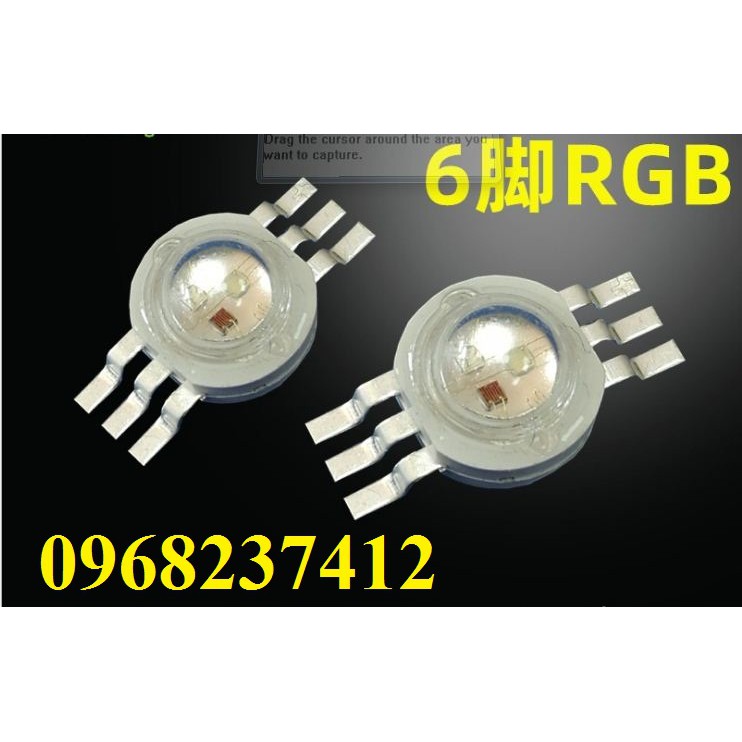 led luxeon 3W rgb, 3W grb led 6 chân, led 3 in 1