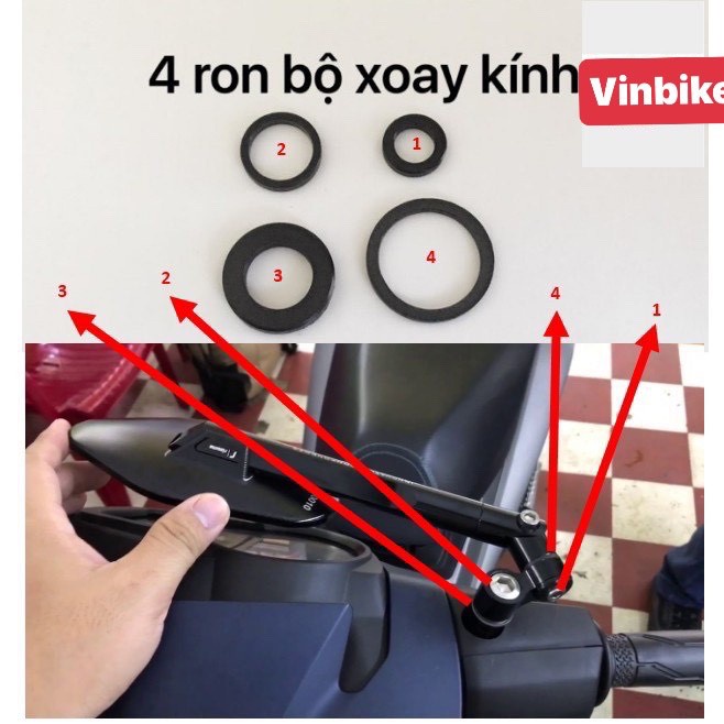 Bộ Ron Chế Xoay Chân Kính Rizoma 360 Độ