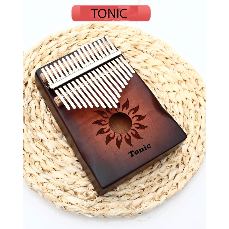[Trọn bộ 6 loại phụ kiện] Đàn kalimba 17 phím gỗ nguyên khối đủ Phụ Kiện Mahagony GECKO000072