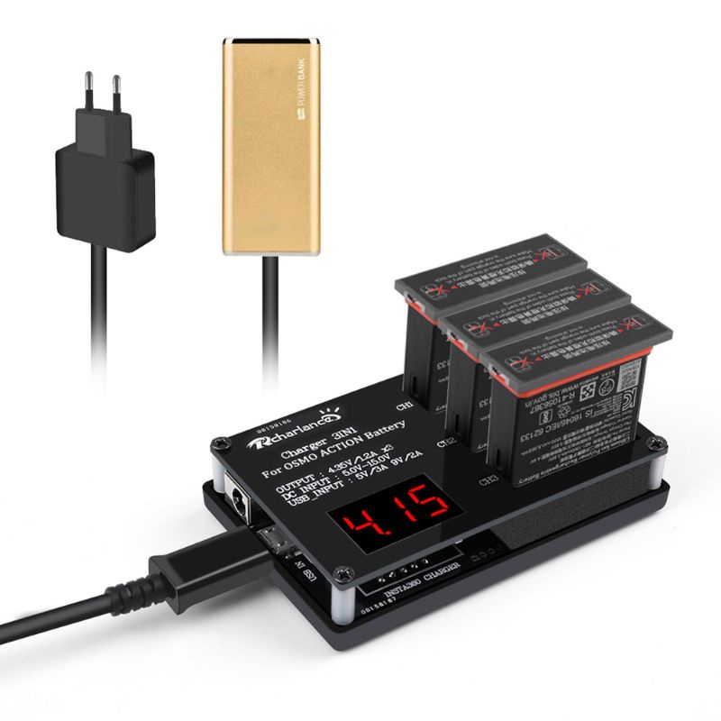 Bộ Chia 3 Cổng Sạc USB Mini Siêu Bền Tiện Dụng Cho Camera Thể Thao