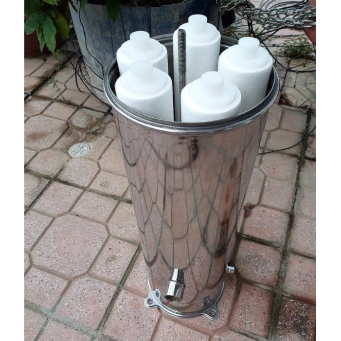Phin lọc inox chứa 5 lõi lọc 20inch , cốc lọc 20inch