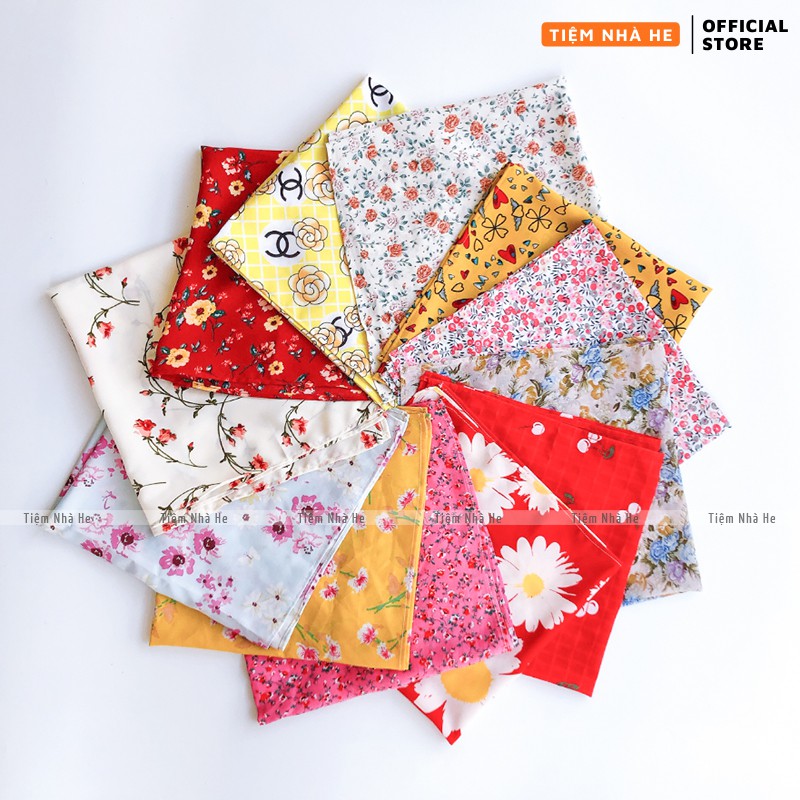 Khăn Bandana Đội Đầu Turban Dài Quàng Cổ Cute Cho Bé Tiệm Nhà He size 50x50cm