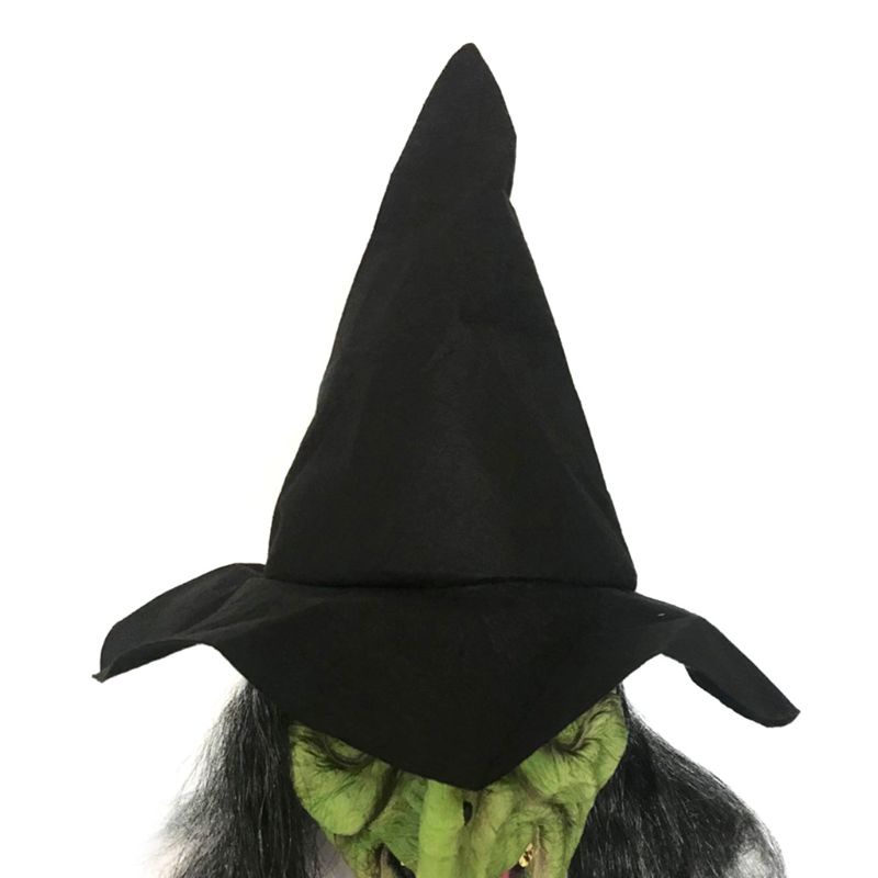 Mặt nạ phù thủy tóc dài hóa trang Halloween đáng sợ