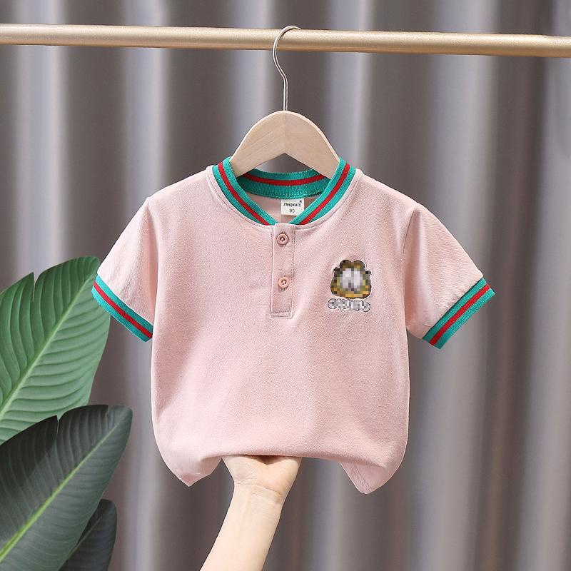 [Babycat Hàng Có Sẵn Áo Thun polo Tay Lỡ Phong Cách Hàn Quốc Nhật Bản Mùa Hè 2022 Kiểu Mới Cho Bé Trai