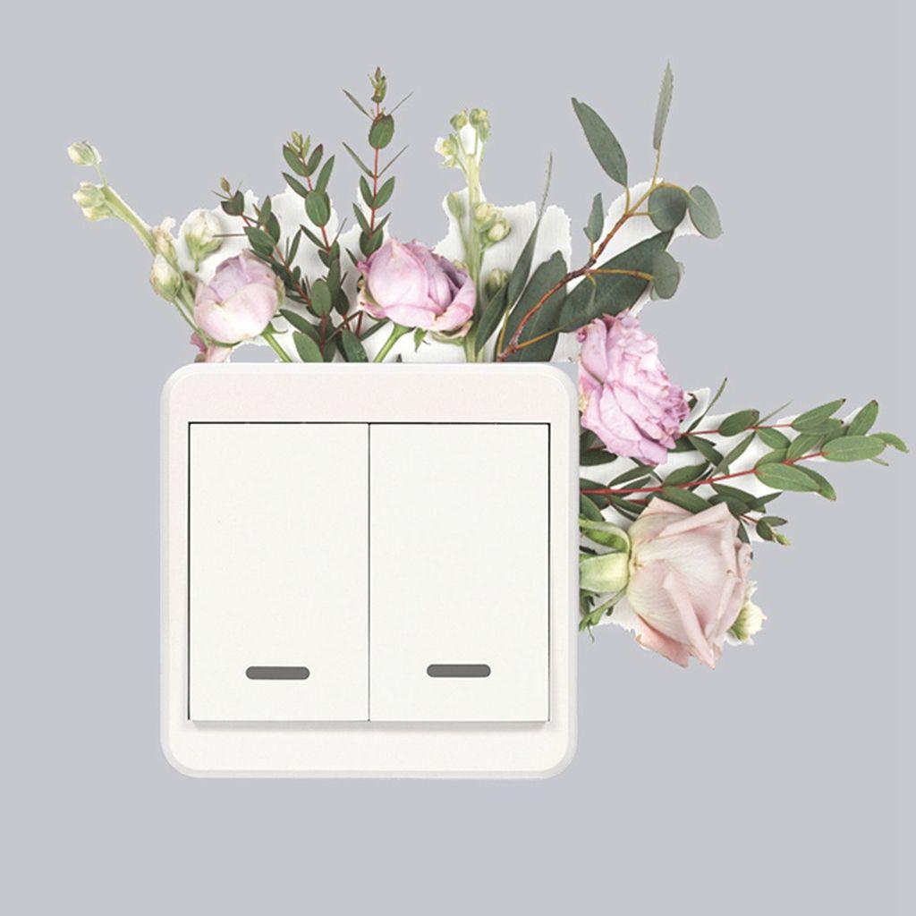 MIQUEL Miếng Dán Công Tắc 1 Bằng PVC Hình Chiếc Lá Màu Xanh Lá Cây