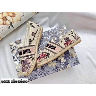 Giày slip on cd thổ cẩm đế cói fullbox