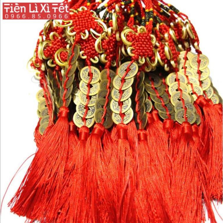Chuỗi đồng tiền xu Ngũ Đế phong thủy chiêu tài rước lộc may mắn (xâu 5 xu)