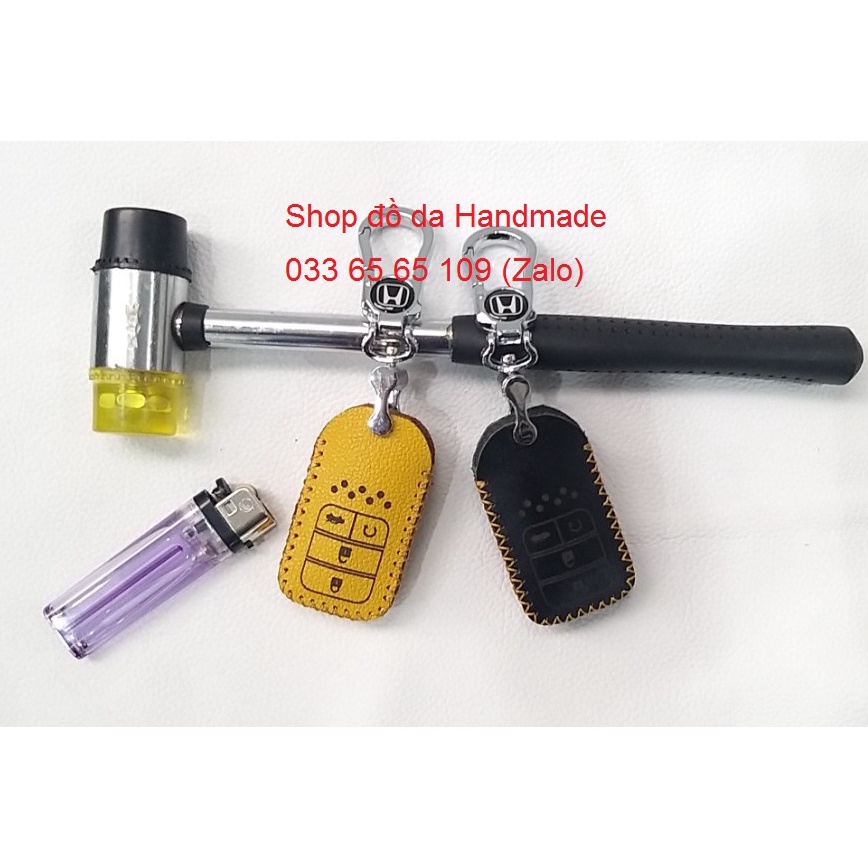 [Hot] Bao da chìa khóa Honda Civic, city loại 4 nút bấm, tặng kèm móc khóa, khắc tên miễn phí