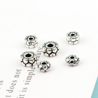 Charm bạc chặn hạt họa tiết hoa văn