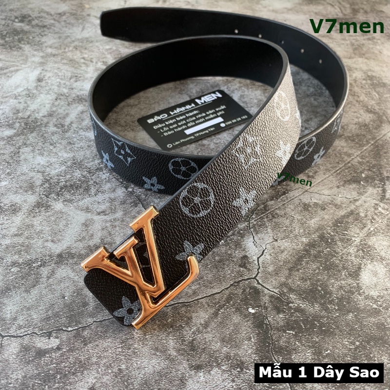 Giá Sốc  Thắt lưng da nam lv dây nịt lv cao cấp , phong cách hàn quốc mặt kim loại nguyên khối trẻ trung lịch lãm v7