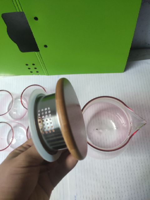 Bình thủy tinh chịu nhiệt đun trên bếp cao cấp 1800ml đổi màu nước Hồng tuyệt đẹp