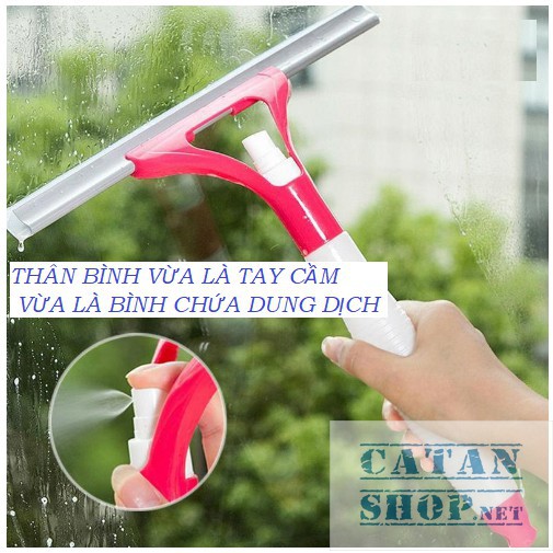 CÂY LAU KÍNH CẦM TAY KÈM BÌNH XỊT, LAU KÍNH ĐA NĂNG 2 IN 1 ( GIAO NGẪU NHIÊN)