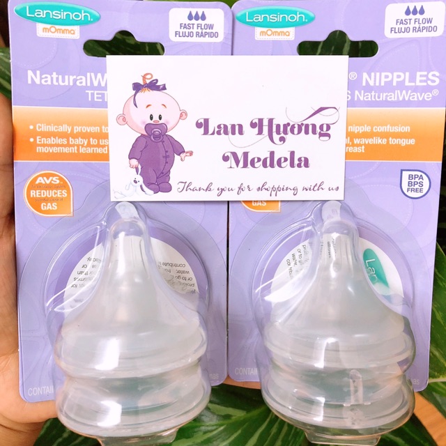 (Kèm bill) Núm ty Lansinoh Momma siêu mềm đủ size cho bé