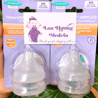(Kèm bill) Núm ty Lansinoh Momma siêu mềm đủ size cho bé