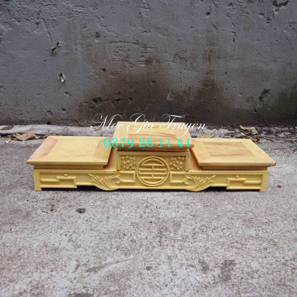 Tam sơn bục kê thờ cúng bát hương gỗ mít