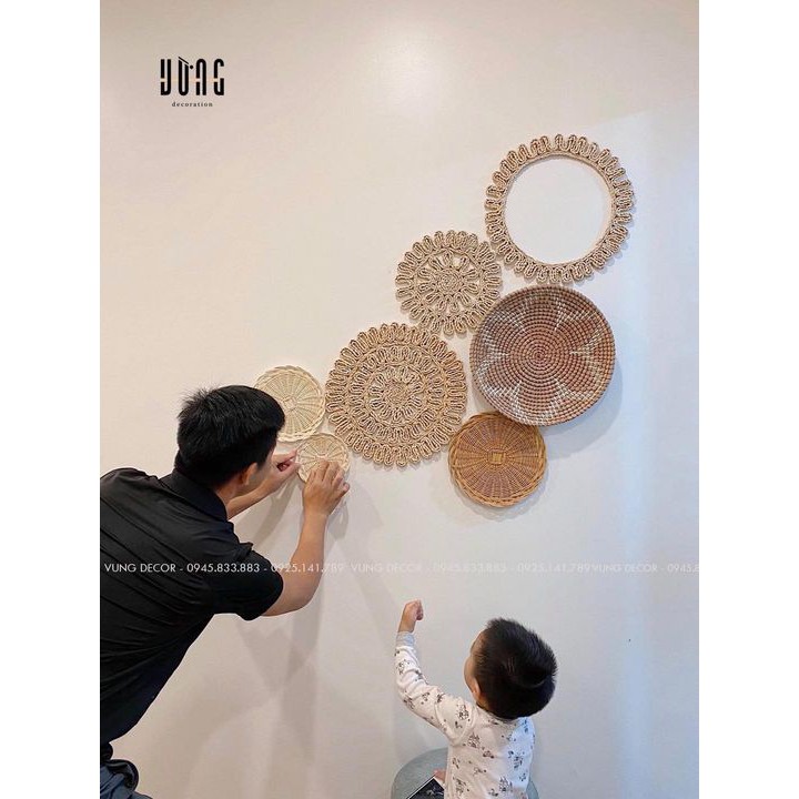 Sét Đĩa Cói Trang Trí VỪNG DECOR. Trang Trí Nhà, Quán Cà Phê, Nhà Hàng, HomeStay - Hàng VNXK