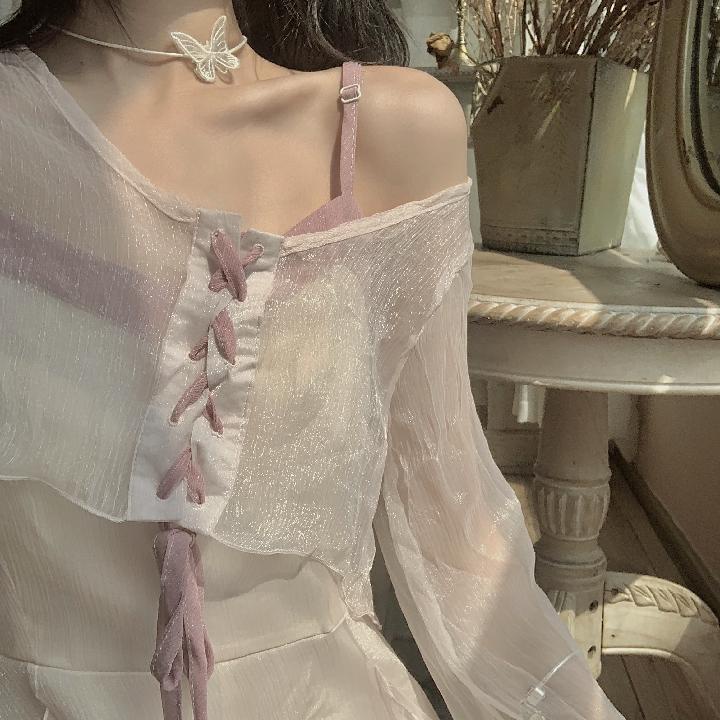 Áo khoác voan mỏng dáng rộng thời trang thanh lịch | BigBuy360 - bigbuy360.vn