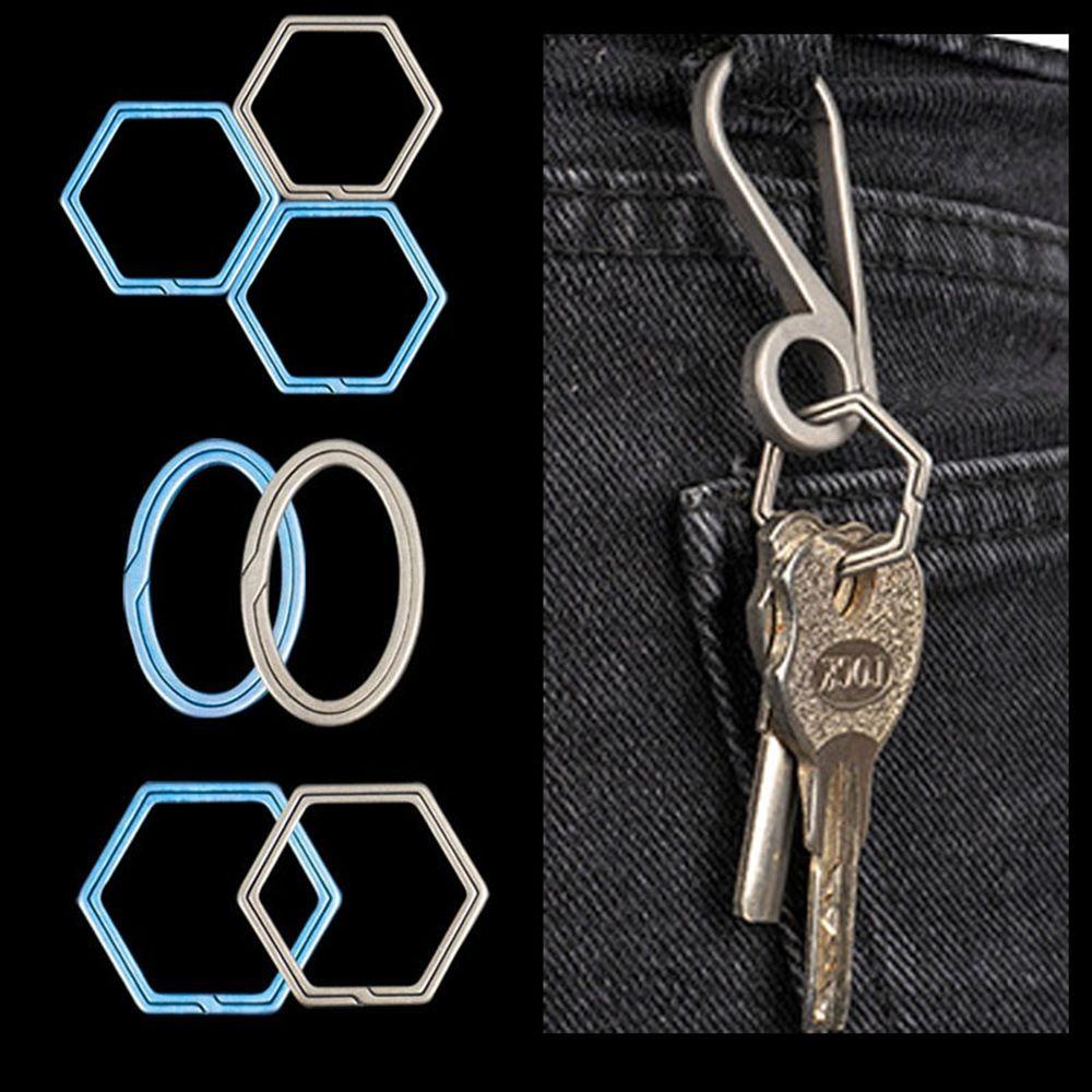 Set 2 Móc Chìa Khóa Bằng Hợp Kim Titan Siêu Nhẹ Chất Lượng Cao