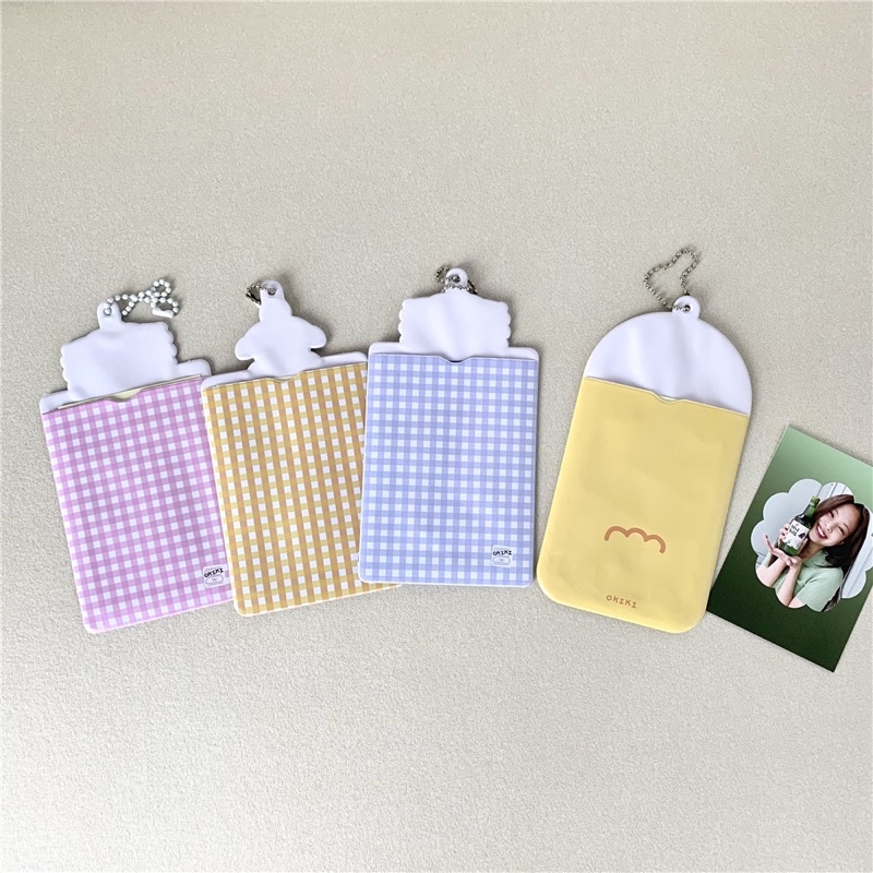 Card holder caro màu pastel phong cách hàn quốc