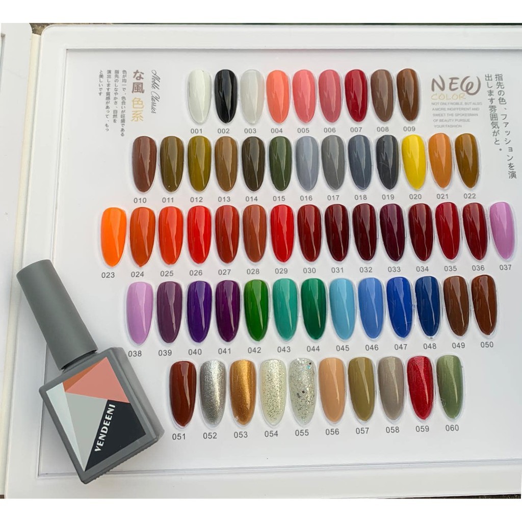 [Sơn Lẻ Từ 41-60]  Sơn Gel Vendeeni 60 màu,15ml - Set Sơn chọn lọc tone màu đẹp