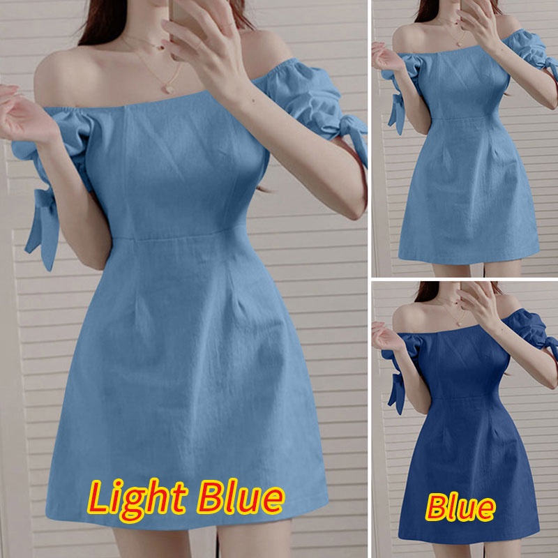 Đầm nữ Zanzea tay phồng hở vai phong cách Hàn Quốc quyến rũ