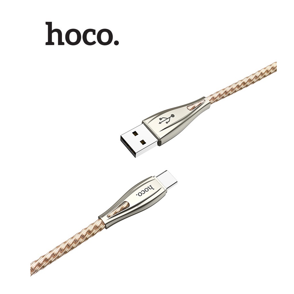 Cáp sạc 2.4A Hoco U56 Type-C vật liệu bọc thép cao cấp siêu bền dài 1.2M cho Android