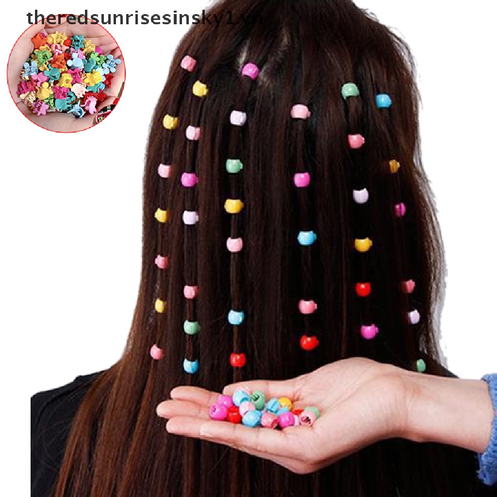 Set 50 Kẹp Tóc Càng Cua Đính Hoa / Thỏ Mini Dễ Thương Cho Bé Gái