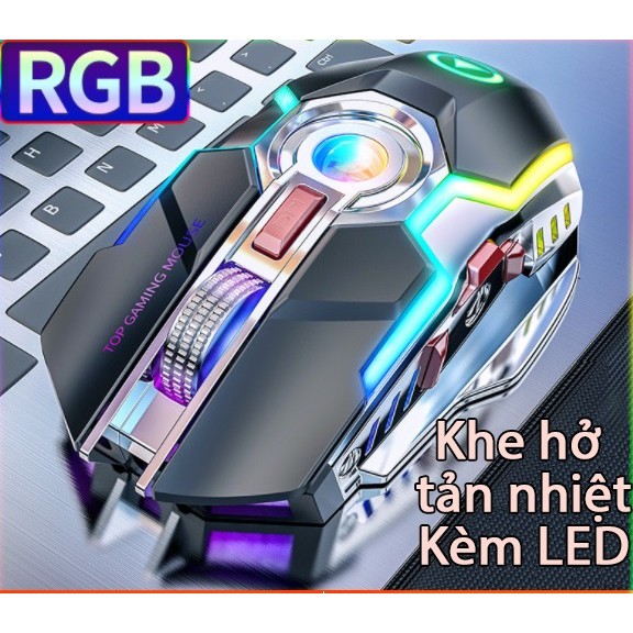 Chuột không dây Latope chuột máy tính gaming chơi game chống ồn LED RGB A5