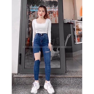 QUẦN BÒ RÁCH GỐI shopeelive