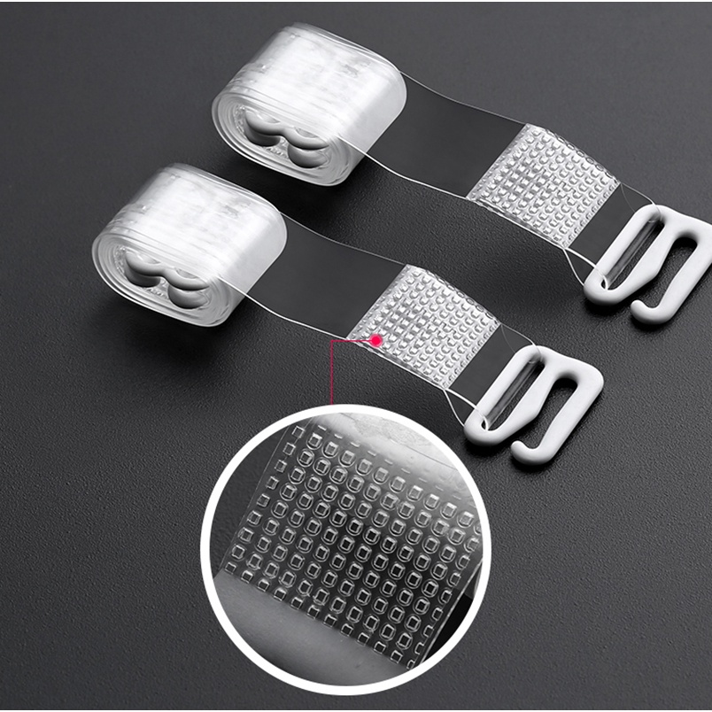 1 Cặp Dây Đeo Áo Ngực Silicon Trong Suốt Vô Hình Tháo Rời Được
