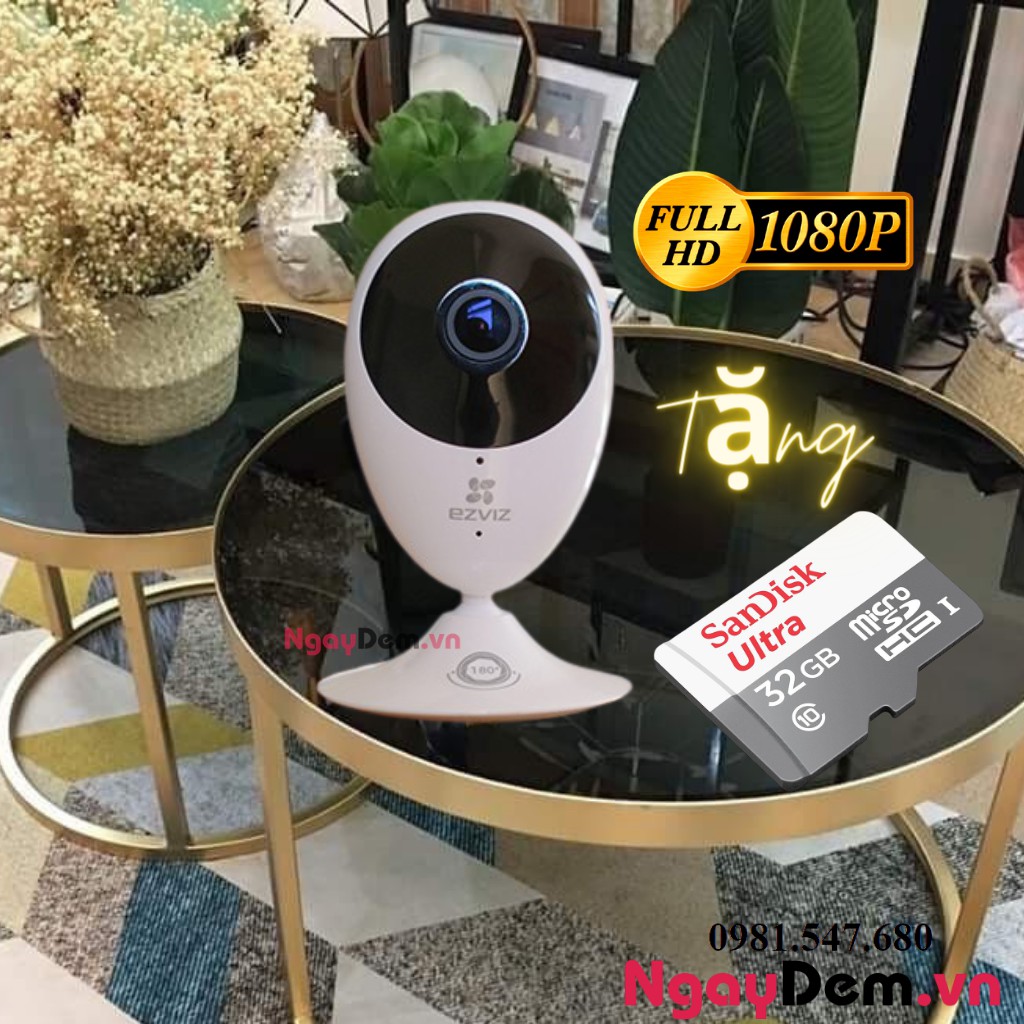 Camera Wi-Fi 1MP EZVIZ CV206 C2C HD 720P Góc Quay Rộng - Hàng chính hãng bảo hành 24 tháng