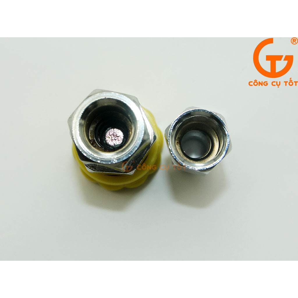 Đầu nối dây hơi răng trong thay nhanh SF20-PF20 màu vàng